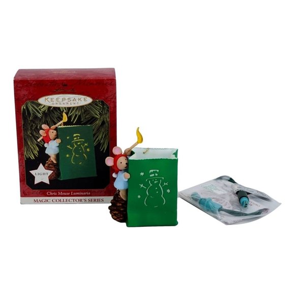 Hallmark 1997 Christmas Ornament Chris Mouse Luminaria Magic Series New - Picture 1 of 8